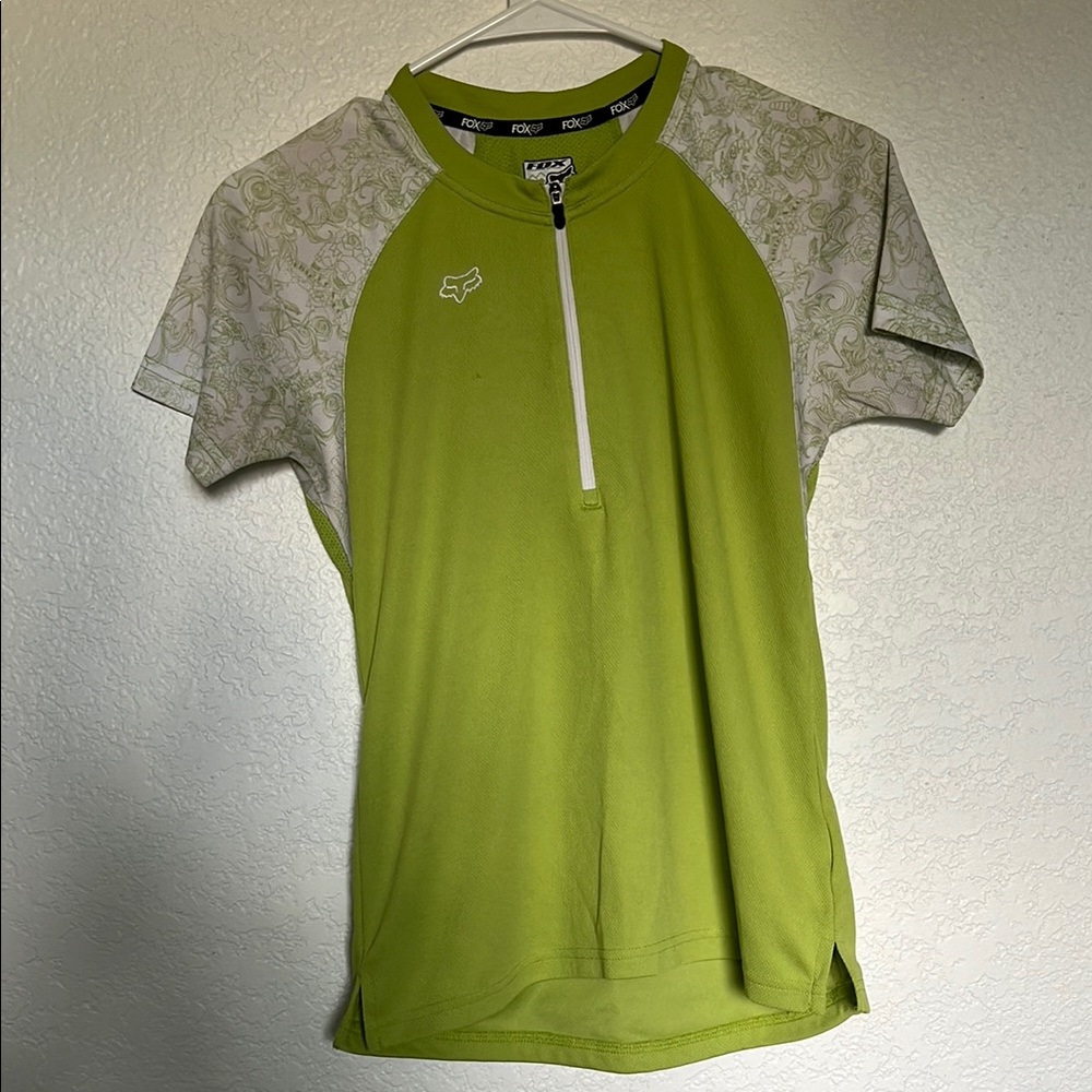Fox Racing Green and White Cycling Jersey
